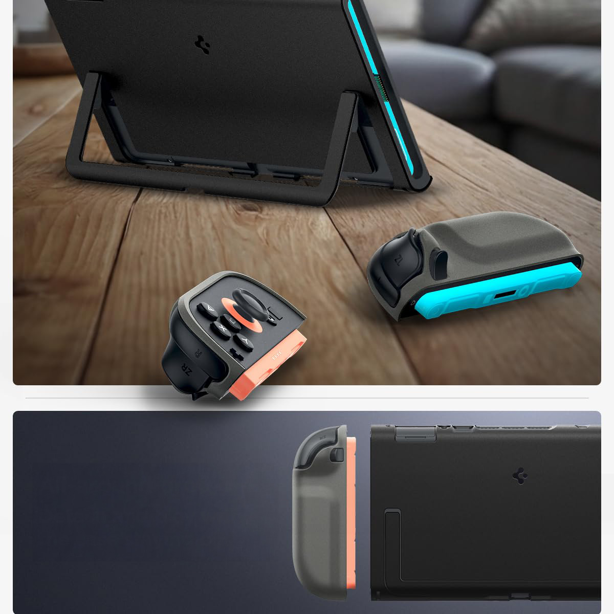 Etui Spigen Nano Pop do Nintendo Switch 2, czarno-szare